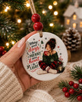 Ceramic Christmas Ornament | Cozy Christmas Decor | Let Your Heart Be Merry Ornament | Farmhouse Christmas Gift | Holiday Keepsake