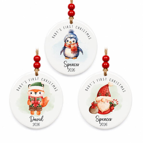Baby’s First Christmas Ornament Personalized | Custom Baby Ceramic Ornament | First Christmas Keepsake | Baby Gift | 2026 Ornament