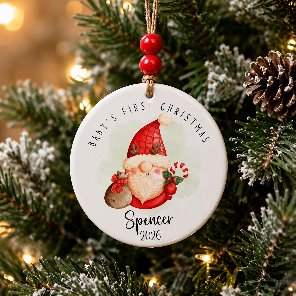 Baby’s First Christmas Ornament Personalized | Custom Baby Ceramic Ornament | First Christmas Keepsake | Baby Gift | 2026 Ornament