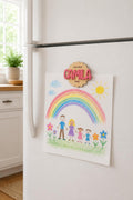 Personalized Kids Artwork Magnet, Custom Name Fridge Display, Handcrafted Wood Magnet