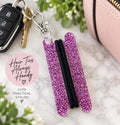 Hair Tie Holder Keychain, Pink Glitter Hair Tie Organizer, Scrunchie Holder for Purse, Gym Bag or Backpack, Cute Gift for Her