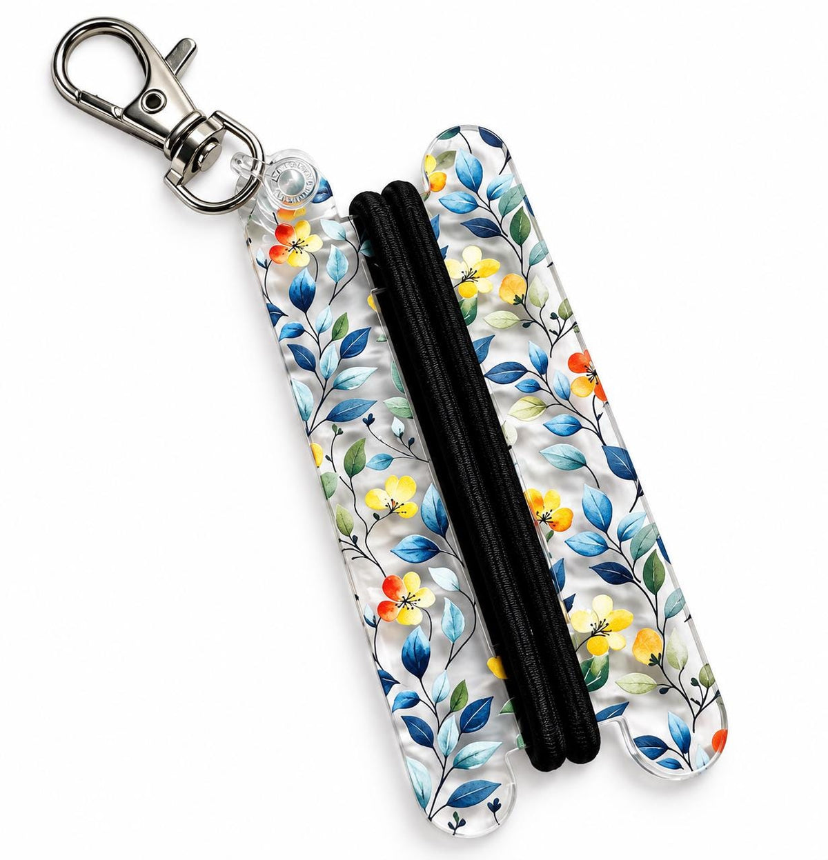 Hair Tie Holder Keychain, Floral Hair Tie Organizer, Scrunchie Holder for Purse, Gym Bag or Backpack, Cute Gift for Her