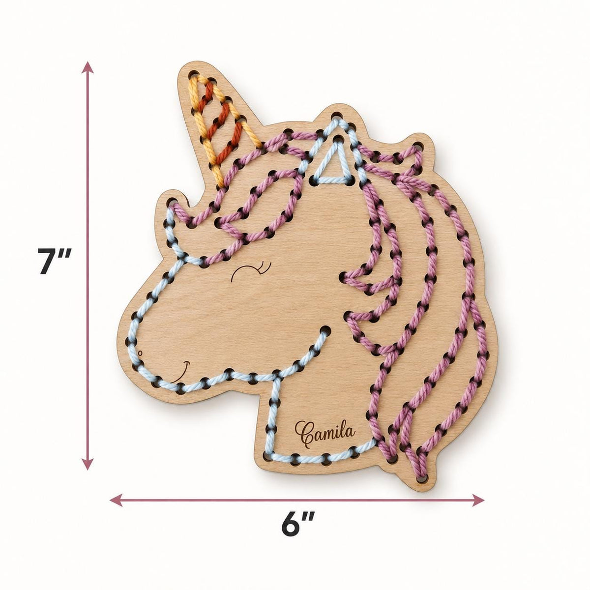 Personalized Wooden Unicorn Lacing Kit, Custom Name, Fine Motor Toy for Girls