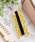 Sunflower Hair Tie Holder Keychain | Clear Acrylic Hair Tie Organizer | Floral Keychain | Gift for Her | Gym Bag Accessory