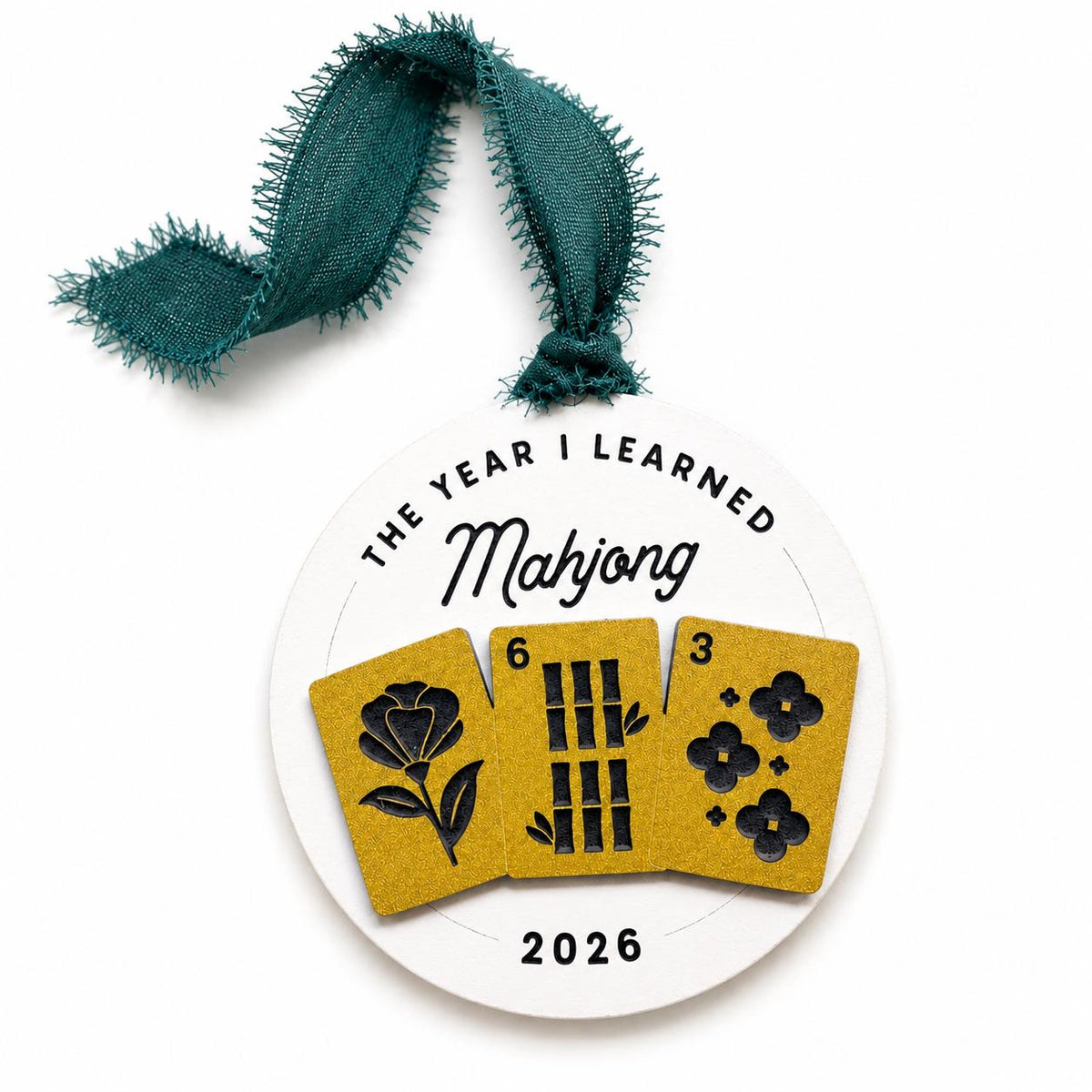Mahjong Christmas Ornament 2026, The Year I Learned Mahjong, Acrylic Keepsake, Gift for New Mahjong Player