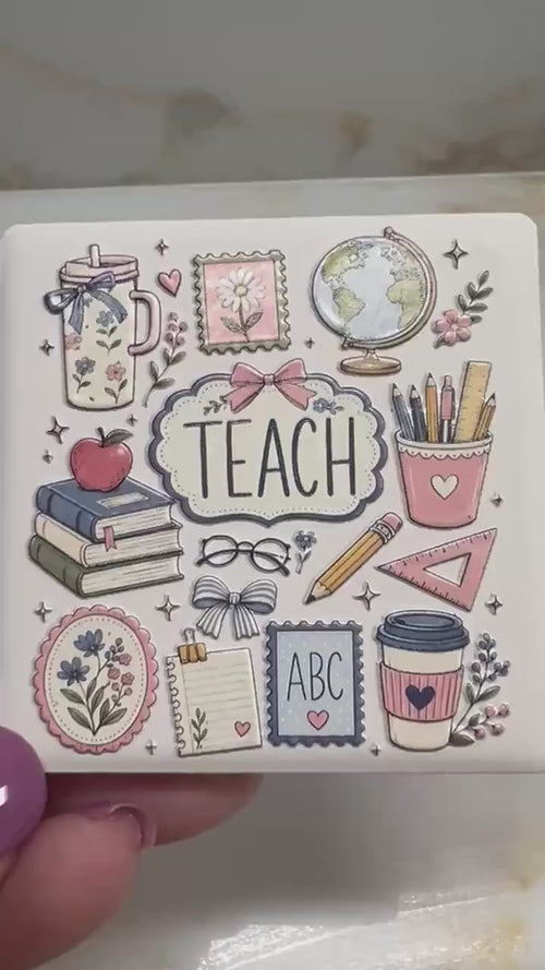 3D Ceramic TEACH Magnet, Teacher Appreciation Gift, Classroom Decor